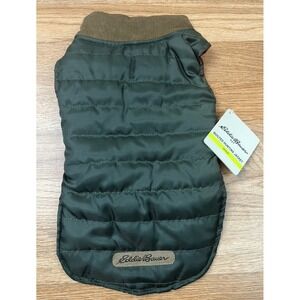 Eddie Bauer Dog Quilted Hunting Jacket Size Medium 13" Length Fleece Lined NEW